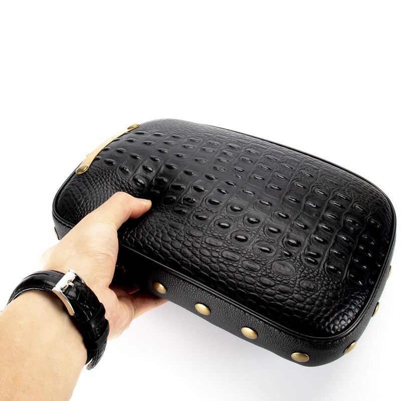 LKV 10.63â€³ Motorcycle Pessenger Seat, Rear Leather Pillion Pad with 8 Suction Cup Motorcycle Pillion Seat Cushion for Harley Dyna Sportster Chopper - Image 5